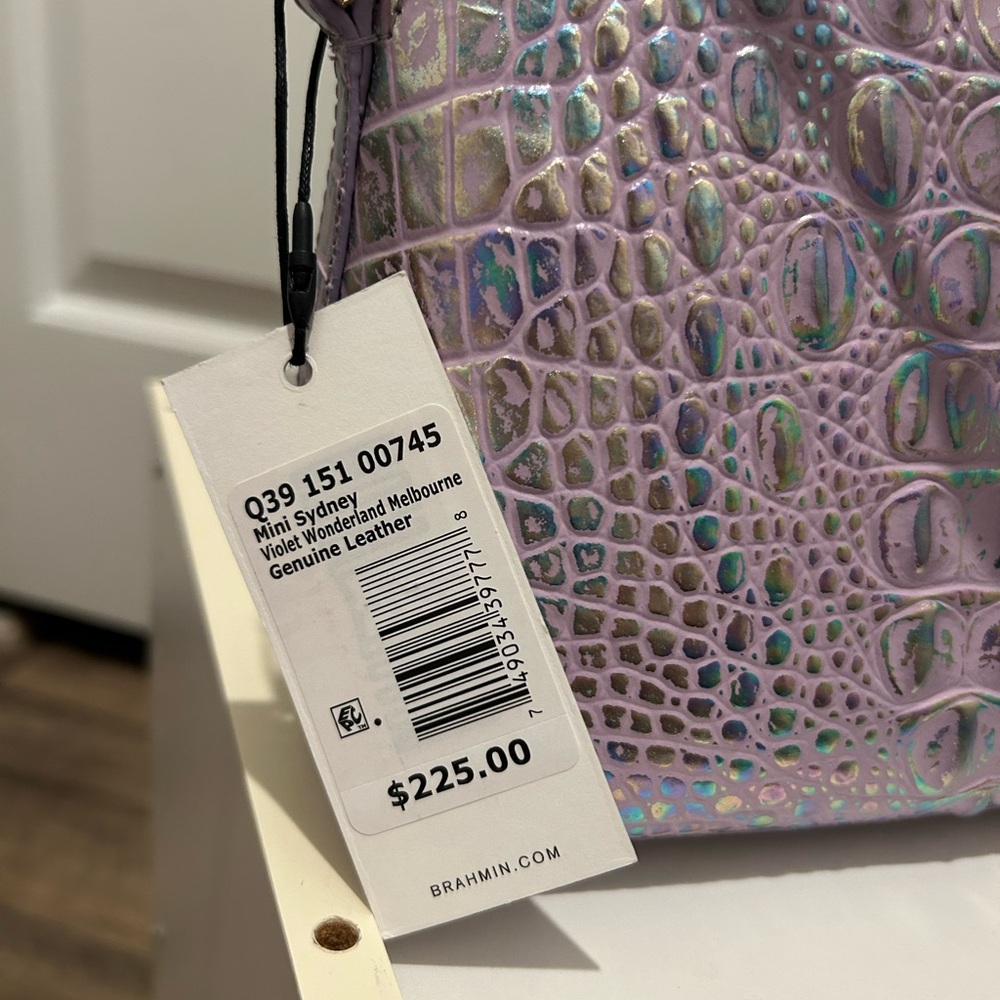 Brahmin Mini Sydney Violet Wonderland Melbourne Leather Crossbody & Card Case - Picture 15 of 15